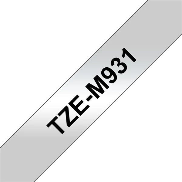 BROTHER szalag TZe-M931, Matt ezüst alapon Fekete, Laminált, 12mm  0.47