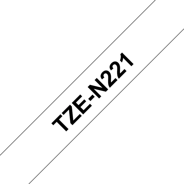 BROTHER szalag TZe-N221, Fehér alapon Fekete, Nem laminált, 9mm  0.35