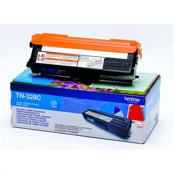 Brother Toner TN-328C, Nagy töltetű - 6000 oldal, Cián