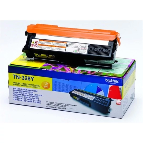 Brother Toner TN-328Y, Nagy töltetű - 6000 oldal, Sárga