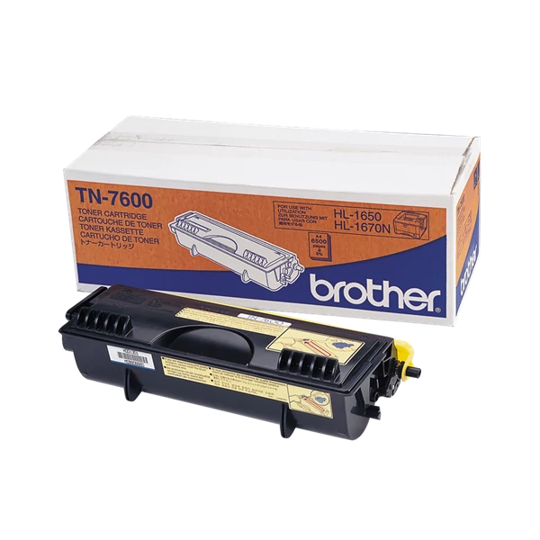 Brother Toner TN-7600, Nagy kapacitású - 6500 oldal, Fekete