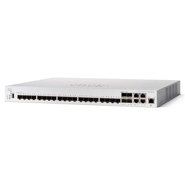 CISCO Switch 24x10000Mbps SFP+ + 4x10000Mbps SFP+ Kombó, Rackes, Fémházas, Menedzselhető - CBS350-24XS-EU