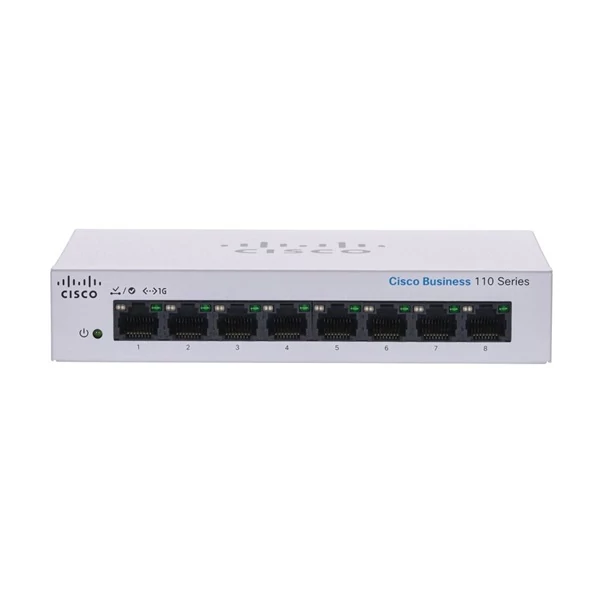 CISCO Switch 8x1000Mbps, Fémházas, Rackes, CBS110-8T-D-EU