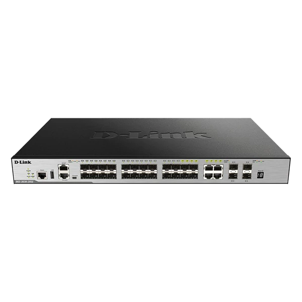 D-LINK Switch 20x1000Mbps + 4xGigabit SFP+ + 4xGigabit SFP kombó Menedzselhető, Rackes, DGS-3630-28SC/SI/E