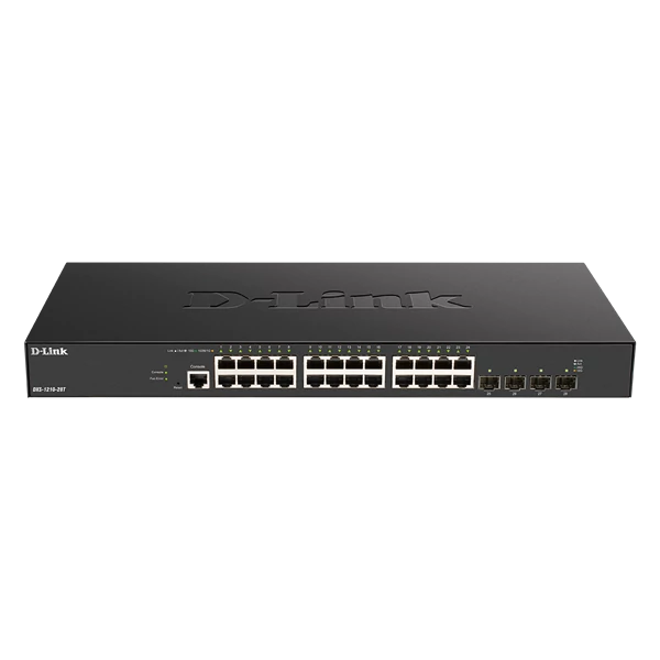 D-LINK Switch 24x1000Mbps + 4x10/25Gbps SFP Fémházas, Menedzselhető, DXS-1210-28T