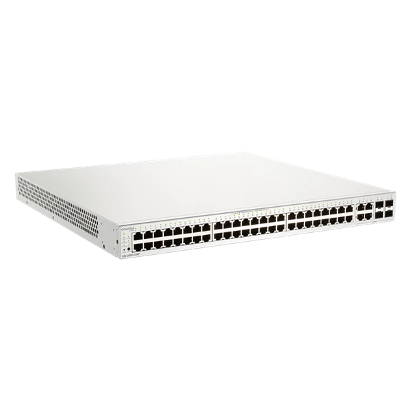 D-LINK Switch 48x1000Mbps + 4xGigabit kombó Fémházas, Menedzselhető, DBS-2000-52