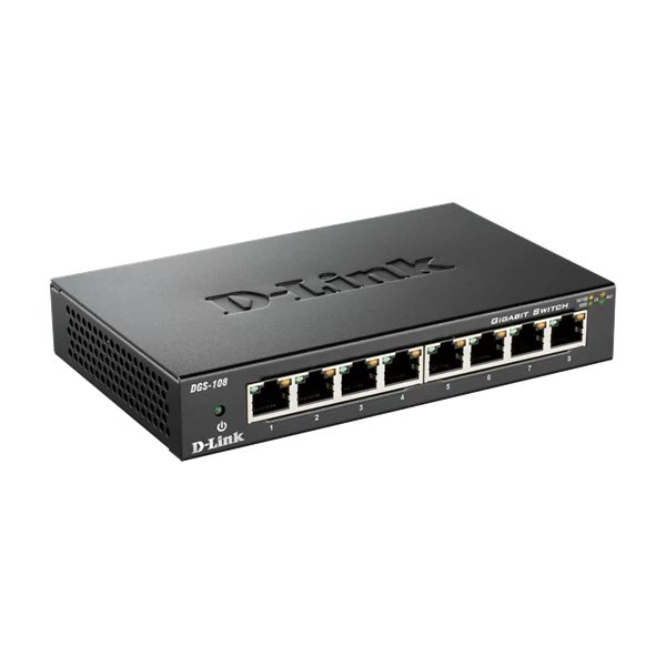 D-LINK Switch 8x1000Mbps Fémházas Asztali, DGS-108GL/E