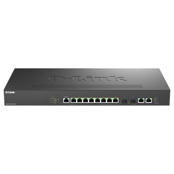 D-LINK Switch 8x2.5Gbps + 2x10G SFP+ Multi-Gigabit Fémházas Asztali, DMS-1250-12TP/E