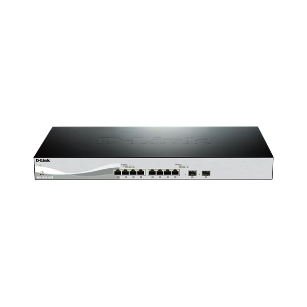 D-LINK Switch 8x1000Mbps kombó + 2xGigabit SFP+ Menedzselhető Rackes, DXS-1210-10TS/E