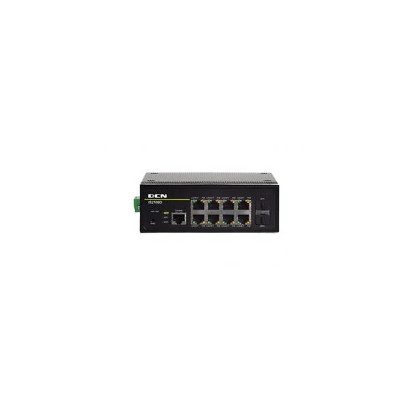 DCN Ipari Switch L2 8x 10/100Base-T RJ45 + 2x 100/1000Base-X SFP, -40°C +85°C, IS2100D-2GF8TX