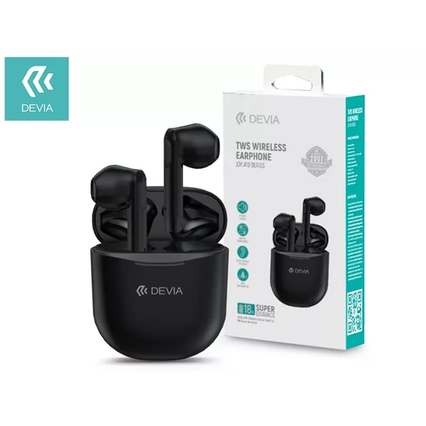 DEVIA TWS BLUETOOTH SZTEREÓ FÜLHALLGATÓ V5.0 + TÖLTŐTOK, FEKETE