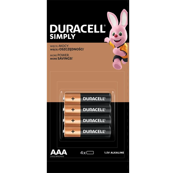 DURACELL AAA alkálielem, 4db HBDC
