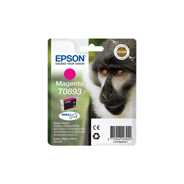 EPSON Tintapatron Singlepack Magenta T0893 DURABrite Ultra Ink