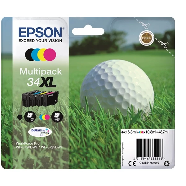 EPSON Tintapatron szett Multipack 4-colours 34XL DURABrite Ultra Ink (BCMY)