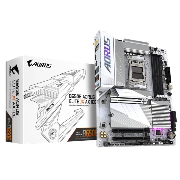 GIGABYTE Alaplap AM5 B650E AORUS ELITE X AX ICE AMD B650, ATX