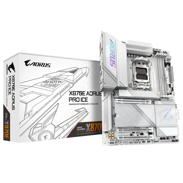 GIGABYTE Alaplap AM5 X870E AORUS PRO ICE AMD X870, ATX