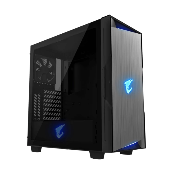 GIGABYTE Ház AORUS C300 Glass, GB-AC300G, Tápegység nélkül, Fekete