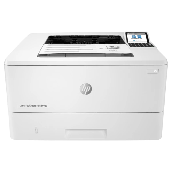 HP Lézernyomtató LJ Enterprise M406dn, 1GB, USB/Háló, A4 38lap/perc FF, 1200x1200 Duplex