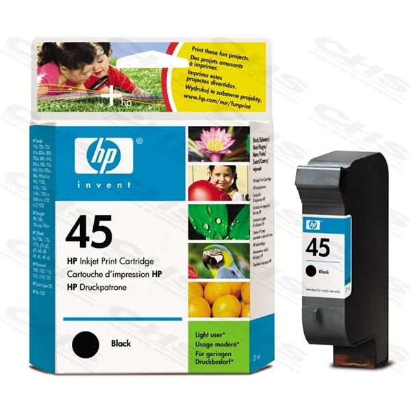 HP Patron No45 InkJet, 51645AE, 930 oldal,  FEKETE