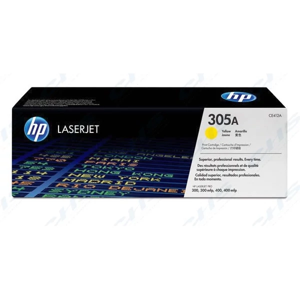 HP Toner 305A LJ Pro 300/400 M351 M375 M451 M475. sárga, 2600/oldal.
