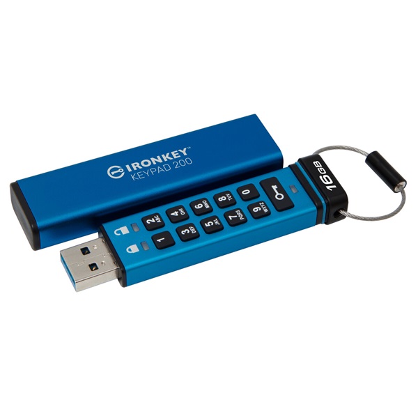 KINGSTON Pendrive 16GB, Ironkey Keypad 200 AES-256 FIPS 140-3 Lvl 3