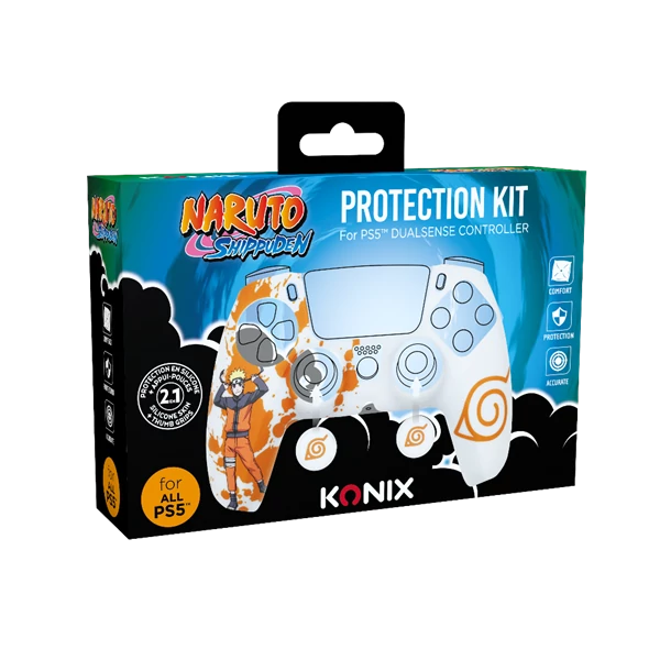 KONIX - NARUTO PS5 Dualsense kontroller Védőkészlet, Narancs-Fehér