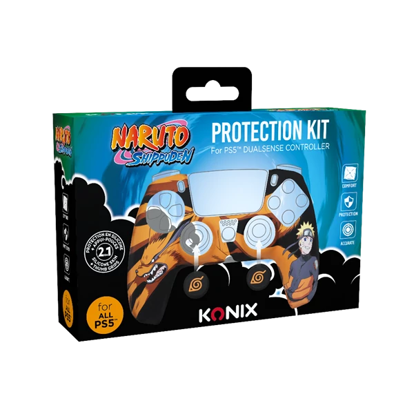 KONIX - NARUTO PS5 Dualsense kontroller Védőkészlet, Fekete