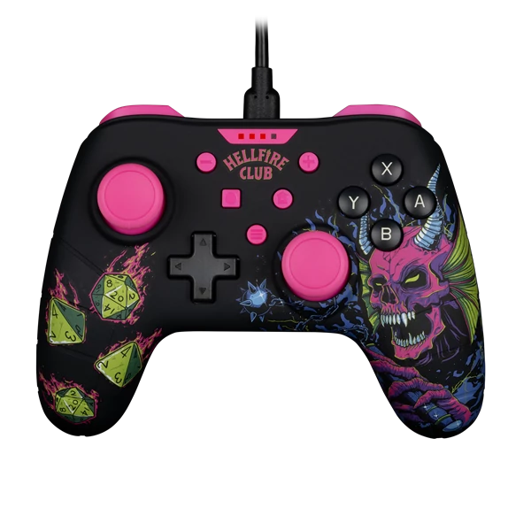 KONIX - STRANGER THINGS Nintendo Switch/PC Vezetékes kontroller, Fekete