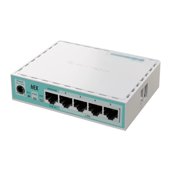 MIKROTIK Vezetékes Router hEX refresh 5x1000Mbps, Menedzselhető, Asztali - E50UG