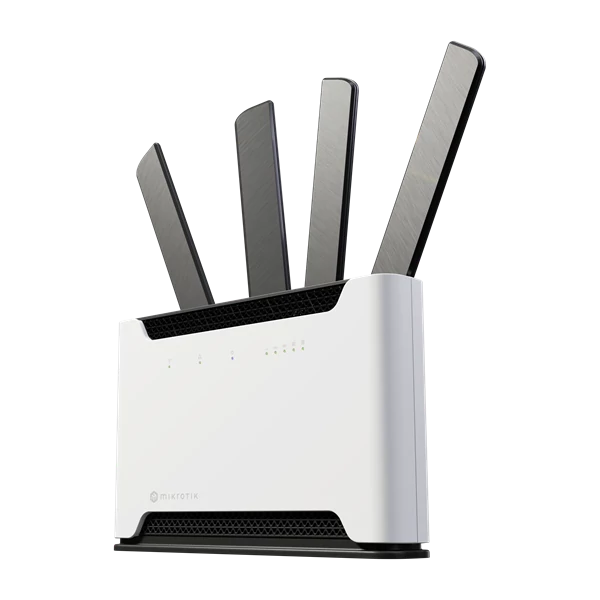 MIKROTIK Wireless Router DualBand, 4x1000Mbps+ 1x2,5Gbps, Chateau 5G, 1xMicroSIM, Asztali - S53UG+M-5HAXD2HAXD-TC&RG50