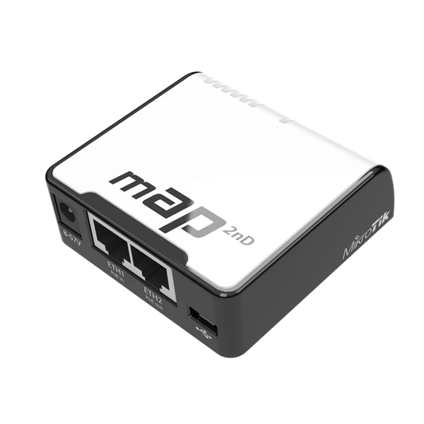 MIKROTIK Wireless Router RouterBOARD 2,4Hz, 2x100Mbps, 300Mbps, Falra rögzíthető - RBMAP2ND
