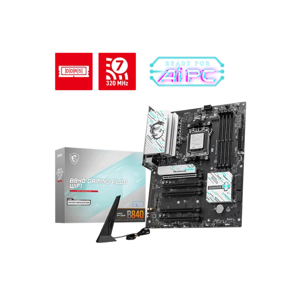 MSI Alaplap AM5 B840 GAMING PLUS WIFI AMD B840, ATX