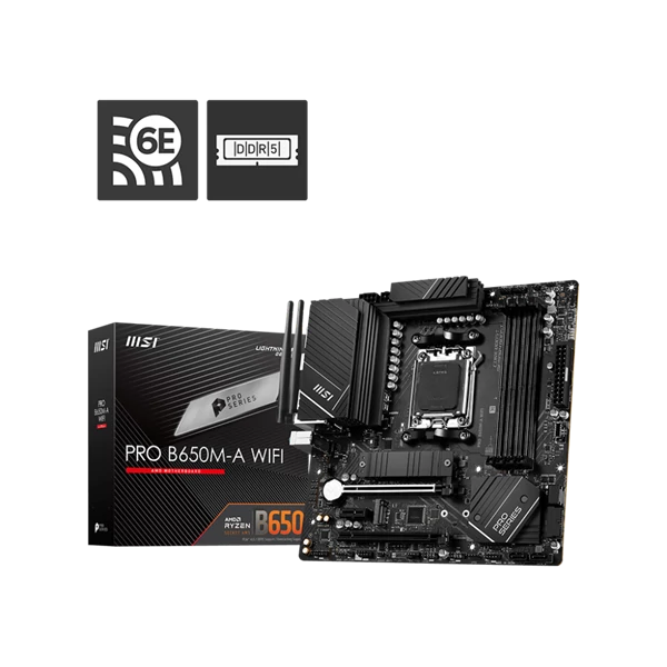 MSI Alaplap AM5 PRO B650M-A WIFI AMD B650, mATX