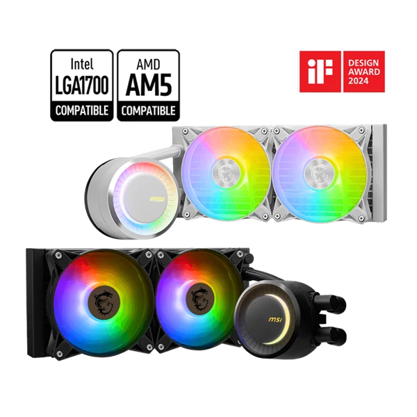 MSI CPU hűtő Coreliquid E240 2xARGB (vízhűtés), Univerzális