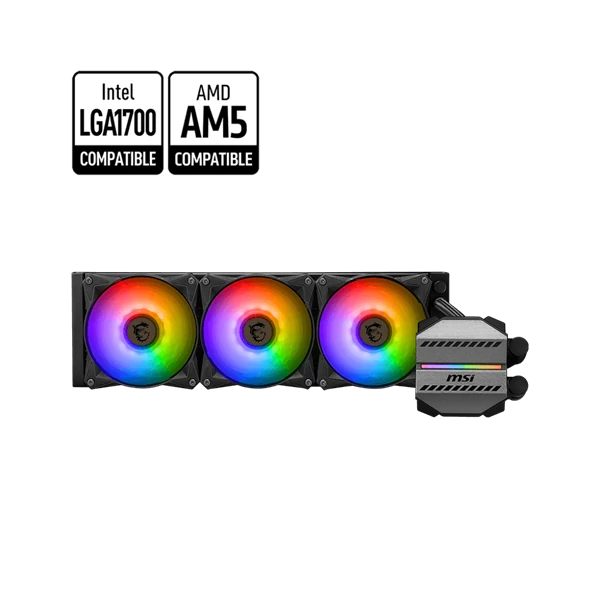 MSI CPU hűtő Coreliquid M360 3xARGB (vízhűtés), Univerzális