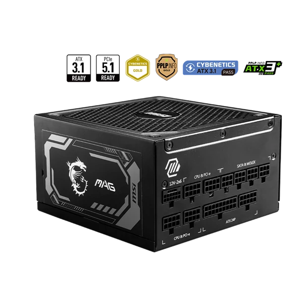 MSI Tápegység 1250W 80+ Gold moduláris, Gen 5.0