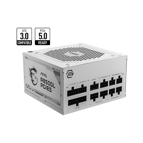 MSI Tápegység 850W 80+ Gold moduláris, Gen 5.0, fehér