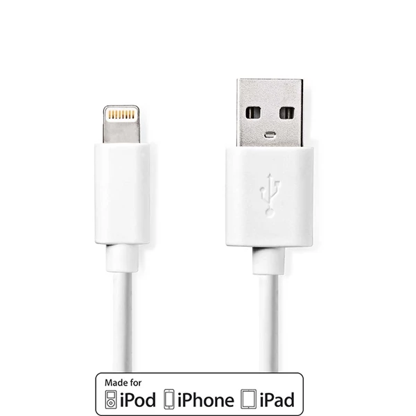 Nedis CCGL39300WT10 USB 2.0 | Apple Lightning 8-Pin kábel MFI engedélyes Apple chipkészlettel