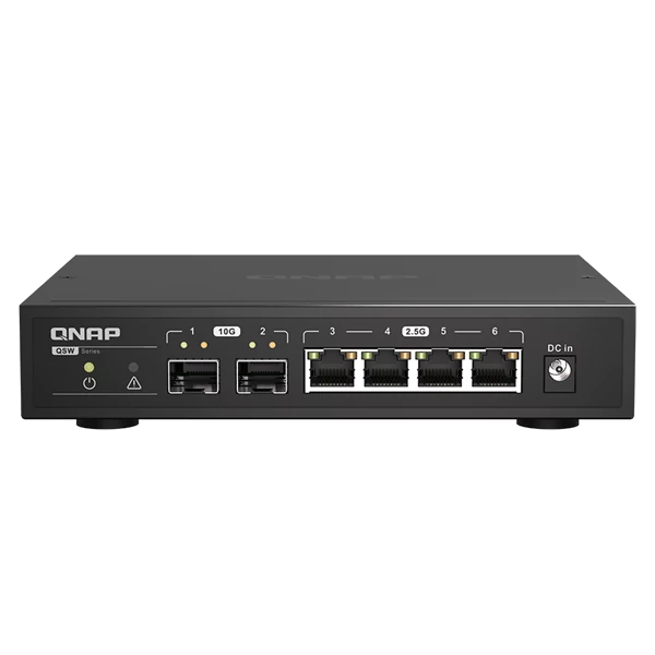 QNAP Switch 4x2500Mbps + 2x10000Mbps SFP+, Nem Menedzselhető, Asztali - QSW-2104-2S