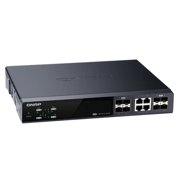 QNAP Switch QSW-M804-4C 8-port, 4x10GbE SFP+, 4x10GbE SFP+/RJ45 Combo, Web menedzselt