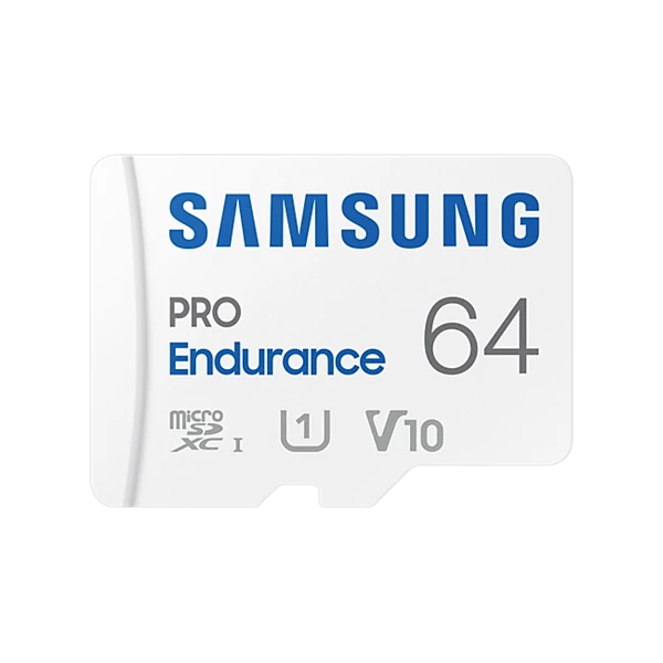 SAMSUNG Memóriakártya, PRO Endurance microSD kártya 64GB, CLASS 10, UHS-I (SDR104), + SD Adapter, R100/W30