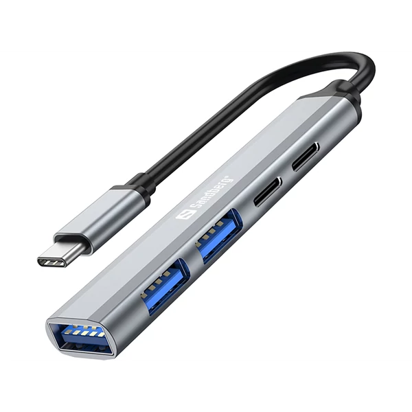 SANDBERG Hub és elosztó, USB-C to 3xUSB-A+2xUSB-C SAVER
