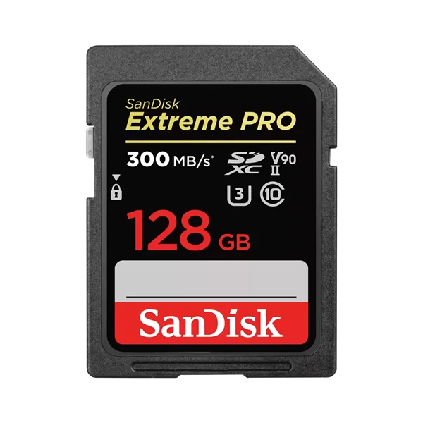 SANDISK 121506, SDXC EXTREME PRO KÁRTYA 128GB, 300MB/s, UHS-II, CL10 10, U3, V90