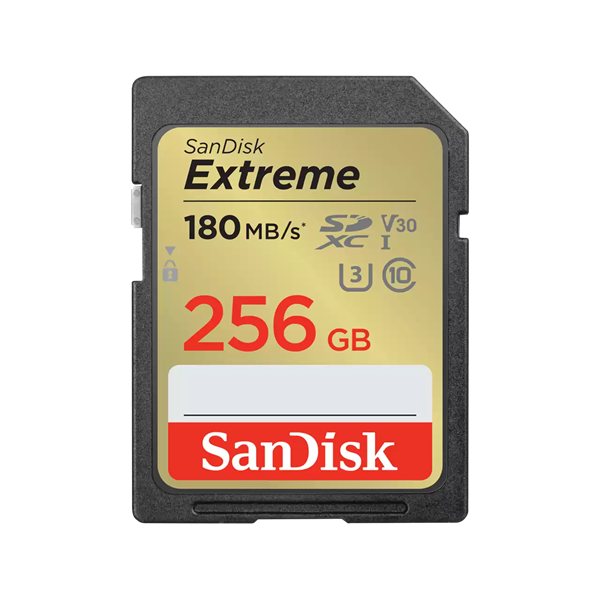 SANDISK 121581, SDXC EXTREME KÁRTYA 256GB, 180/130 MB/s , UHS-I, Class 10, U3, V30