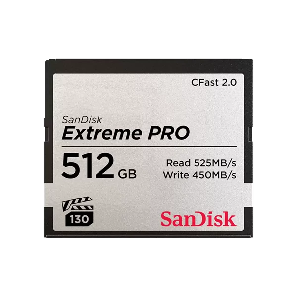 SANDISK 173409, CFAST EXTREME PRO KÁRTYA, 512GB, 525MB/SEC.