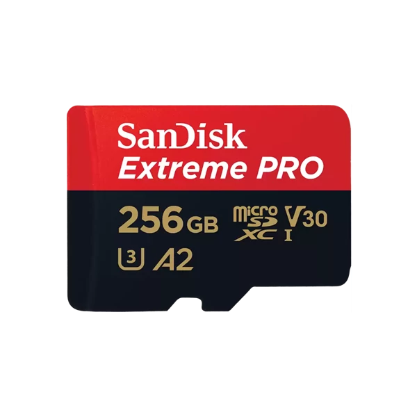 SANDISK 214505, MICROSD EXTREME PRO KÁRTYA 256GB, 200/140 MB/s, A2 C10 V30 UHS-I U3