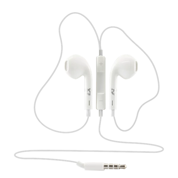 SBOX Füllhallgató, EARPHONES + MICROPHONE, White