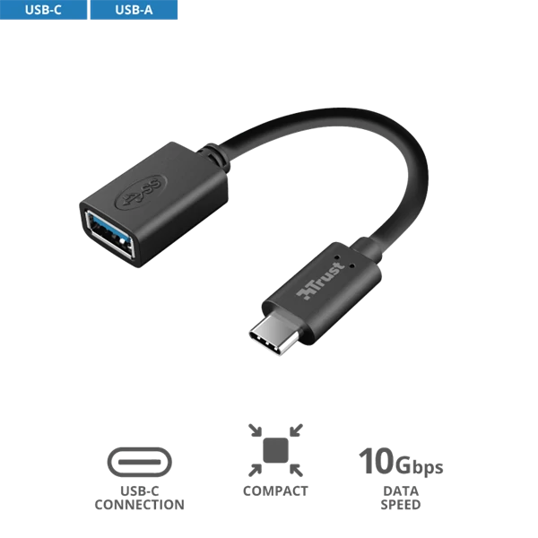 TRUST USB-C–USB-A adapterkábel 20967 (Calyx USB-C to USB-A Adapter Cable)