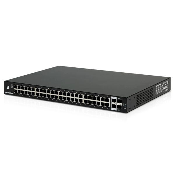 UBiQUiTi EdgeSwitch 48x1000Mbps + 2x1000Mbps SFP + 2x10000Mbps SFP+, Menedzselhető, Rackes - ES-48-LITE