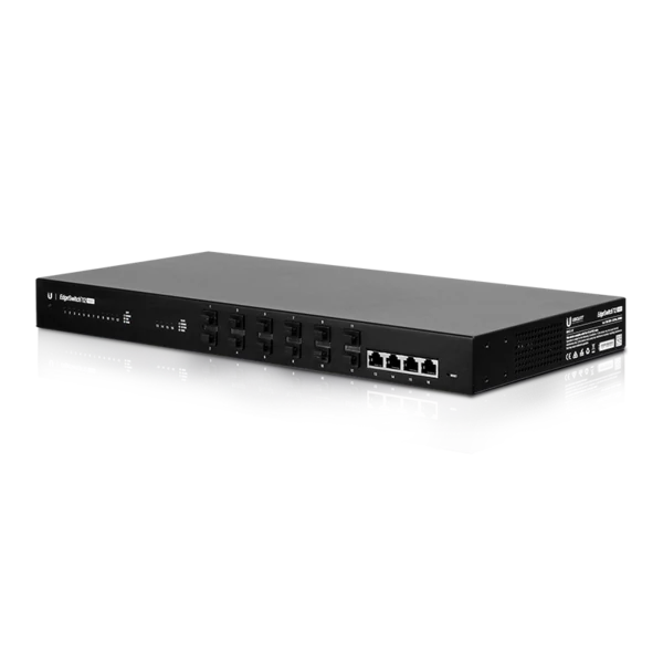UBiQUiTi EdgeSwitch 4x1000Mbps + 12x1000Mbps SFP, Fémházas, Menedzselhető, Rackes - ES-12F